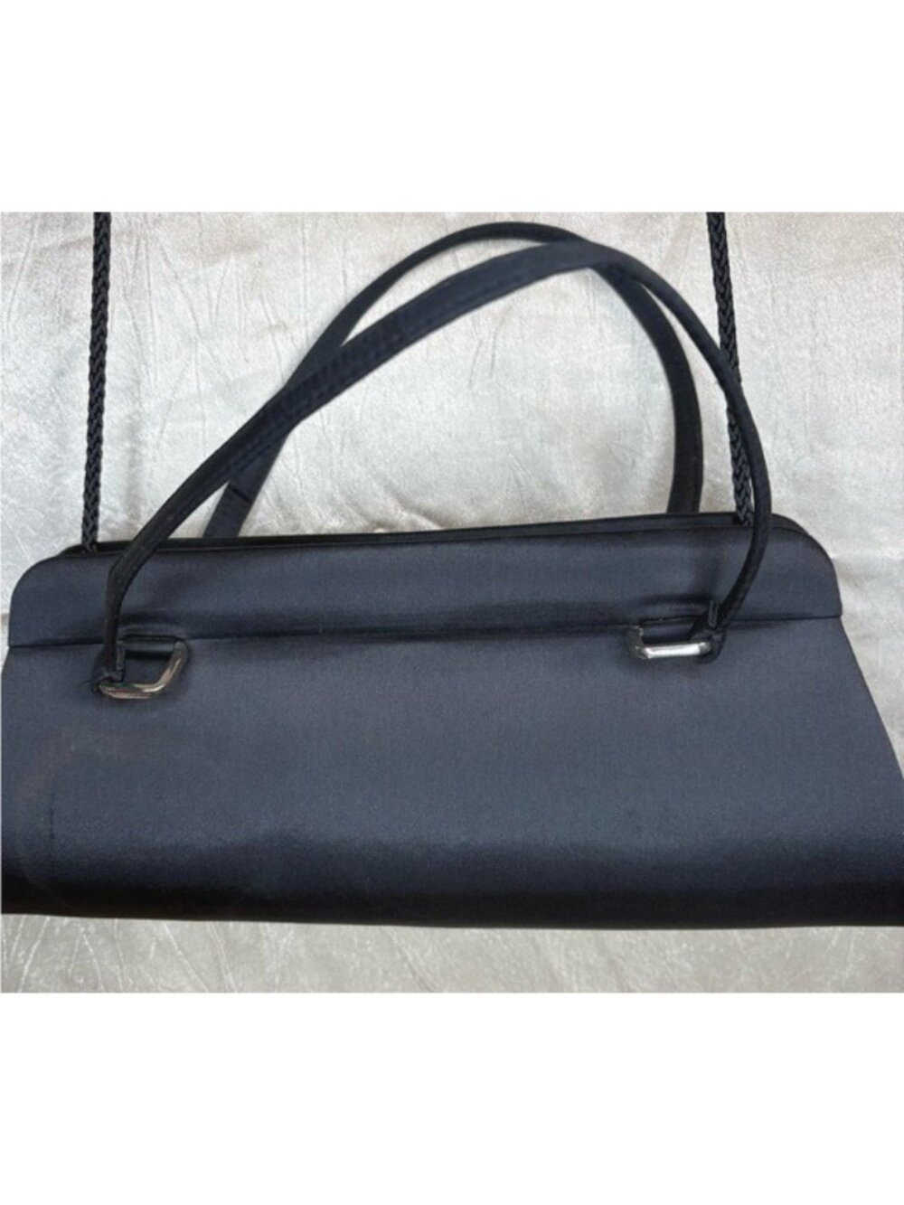 La Regale Black Formal Evening Vintage Clutch Crossbody Shoulder Strap Purse - Picture 5 of 13